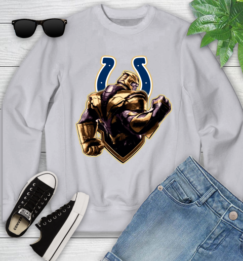 NFL Thanos Avengers Endgame Football Sports Indianapolis Colts Youth Sweatshirt 4