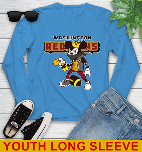 Washington Redskins NFL Football Mickey Peace Sign Sports Youth Long Sleeve 8