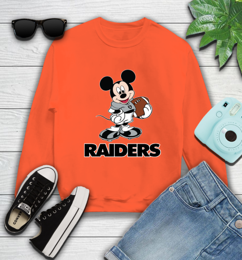 NFL Football Oakland Raiders Cheerful Mickey Mouse Shirt Sweatshirt 4
