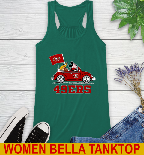 NFL Football San Francisco 49ers Pluto Mickey Driving Disney Shirt Racerback Tank 7