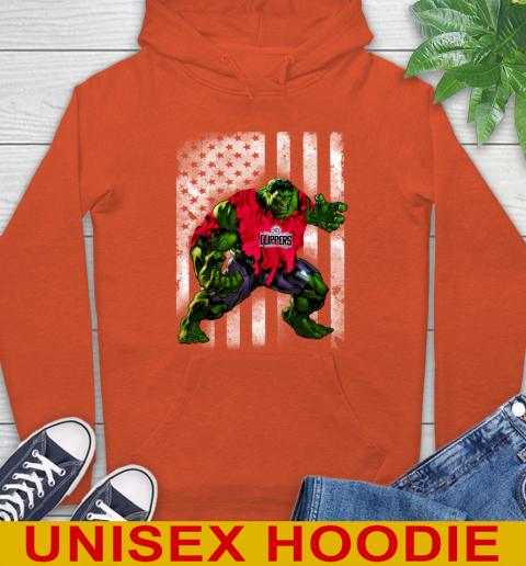 LA Clippers Hulk Marvel Avengers NBA Basketball American Flag Hoodie 4