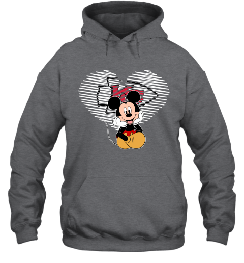 NFL Kansas City Chiefs The Heart Mickey Mouse Disney Football T Shirt 1AlB7UFB4UQ hoodie 23 95 151514 front dark heather