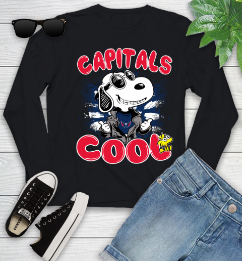 NHL Hockey Washington Capitals Cool Snoopy Shirt Youth Long Sleeve