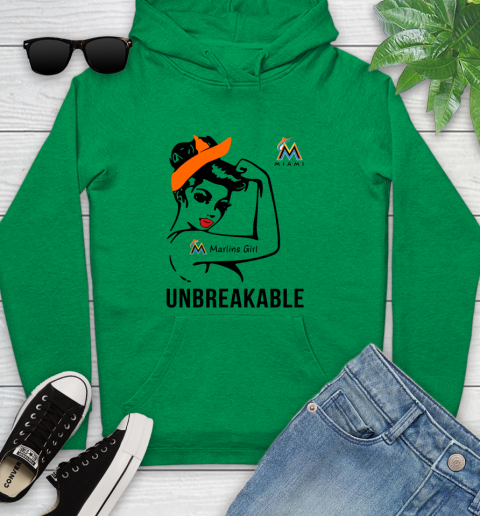 MLB Miami Marlins Girl Unbreakable Baseball Sports Youth Hoodie 5