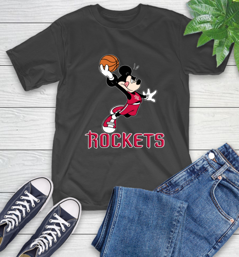 NBA Basketball Houston Rockets Cheerful Mickey Mouse Shirt T-Shirt