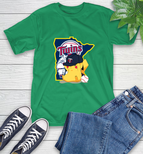 MLB Pikachu Baseball Sports Minnesota Twins T-Shirt 7
