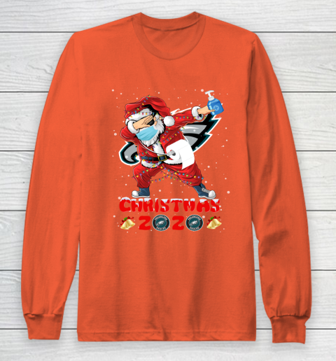 Philadelphia Eagles Funny Santa Claus Dabbing Christmas 2020 NFL Long Sleeve T-Shirt 3