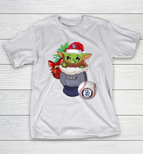 San Diego Padres Christmas Baby Yoda Star Wars Funny Happy MLB T-Shirt 12
