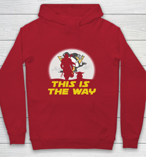 Pittsburgh Penguins NHL Ice Hockey Star Wars Yoda And Mandalorian This Is The Way Youth Hoodie 7