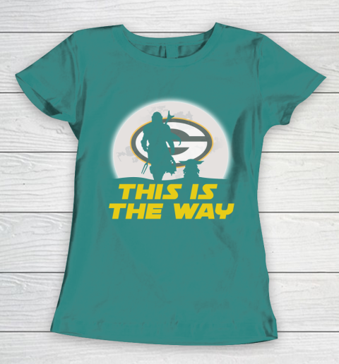 Green Bay Packers NFL Football Star Wars Yoda And Mandalorian This Is The Way Women's T-Shirt 10
