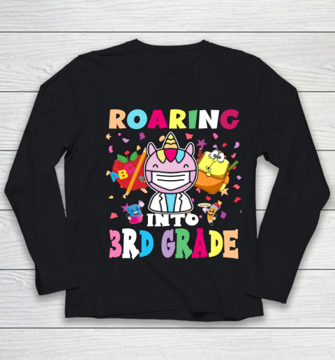 Back to school shirt Roaring into 3rd grade Youth Long Sleeve