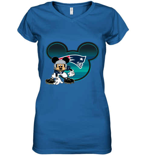 NFL New England Patriots Mickey Mouse Disney Football T Shirt IW5VrlYsyEP women v neck t shirt 39 95 151514 front royal