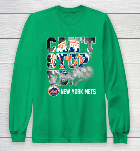 MLB New York Mets Baseball Can't Stop Vs Mets Long Sleeve T-Shirt 4