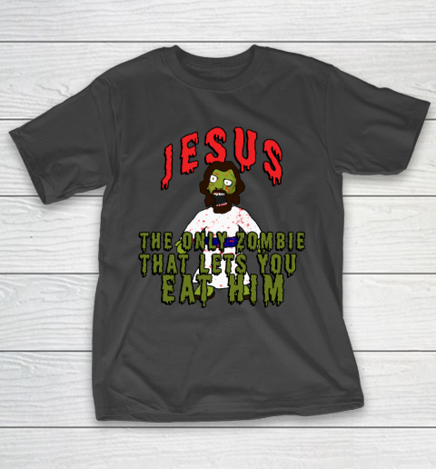 Creepy Zombie Jesus wants BRAINS! Funny Horror Creepy Zombie Jesus Brains Atheist Agnostic Humor T-Shirt