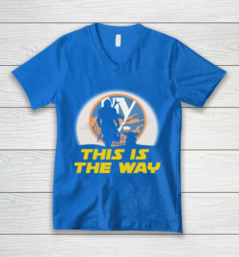 New York Islanders NHL Ice Hockey Star Wars Yoda And Mandalorian This Is The Way V-Neck T-Shirt 5