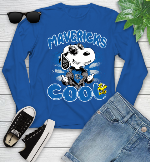 NBA Basketball Dallas Mavericks Cool Snoopy Shirt Youth Long Sleeve 9