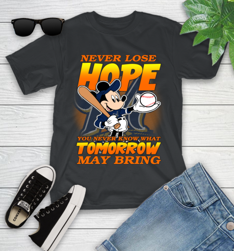 Milwaukee Brewers MLB Baseball Mickey Disney Never Lose Hope Youth T-Shirt