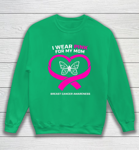Men Women Kids Wear Pink For My Mom Breast Cancer Awareness Sweatshirt 5