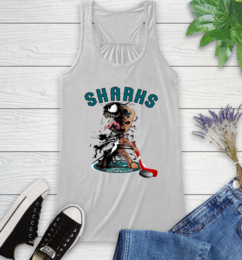 NHL San Jose Sharks Hockey Venom Groot Guardians Of The Galaxy Racerback Tank