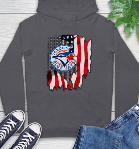 Toronto Blue Jays MLB Baseball American Flag Hoodie 7