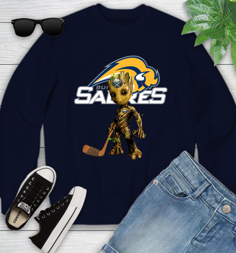 Buffalo Sabres NHL Hockey Groot Marvel Guardians Of The Galaxy Youth Sweatshirt 3
