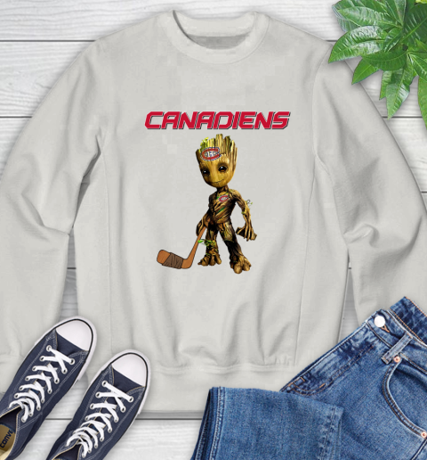 Montreal Canadiens NHL Hockey Groot Marvel Guardians Of The Galaxy Sweatshirt 12