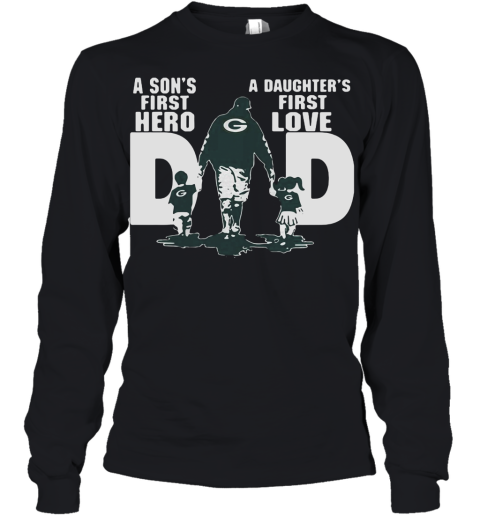 Green Bay Packers Dad A Son'S First Hero A Daughter'S First Love Youth Long Sleeve