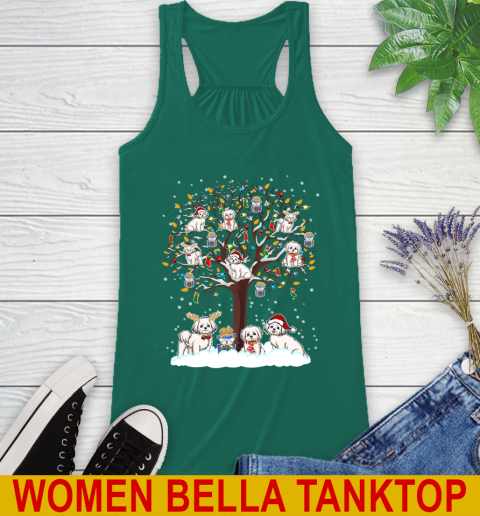 Maltese dog pet lover light christmas tree shirt 41