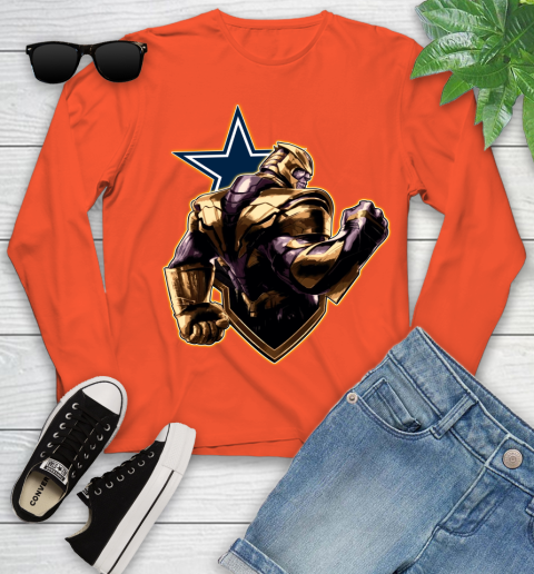 NFL Thanos Avengers Endgame Football Sports Dallas Cowboys Youth Long Sleeve 4