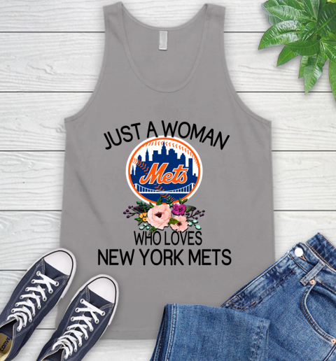 MLB Just A Woman Who Loves New York Mets Baseball Sports Tank Top 2