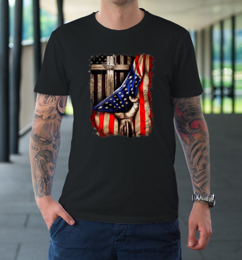 Christian Gift For Men Women Proud American Flag Patriotic T-Shirt
