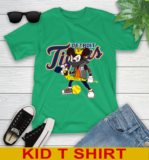 Detroit Tigers MLB Baseball Mickey Peace Sign Sports Youth T-Shirt 6