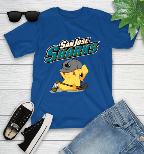 NHL Pikachu Hockey Sports San Jose Sharks Youth T-Shirt 9