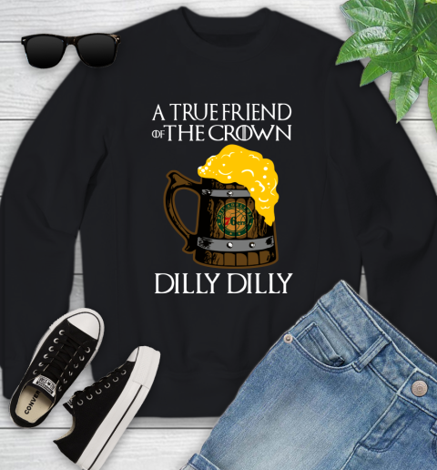 NBA Philadelphia 76ers A True Friend Of The Crown Game Of Thrones Beer Dilly Dilly Basketball Youth Sweatshirt