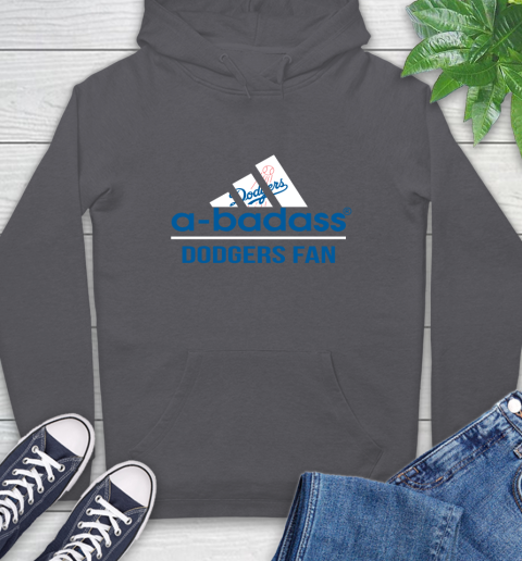 MLB A Badass Los Angeles Dodgers Fan Adidas Baseball Sports Hoodie 7