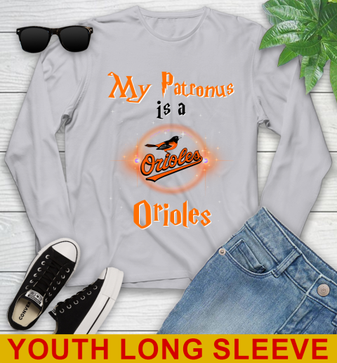 MLB Baseball Harry Potter My Patronus Is A Baltimore Orioles Youth Long Sleeve 5