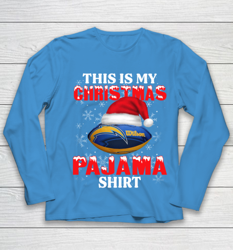 Los Angeles Chargers This Is My Christmas Pajama Shirt NFL Youth Long Sleeve 5