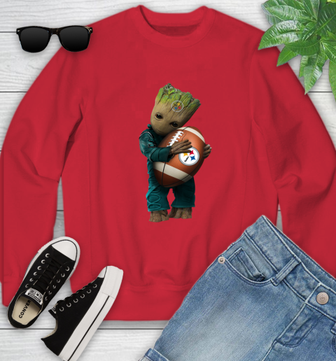 NFL Groot Guardians Of The Galaxy Football Sports Pittsburgh Steelers Youth Sweatshirt 9