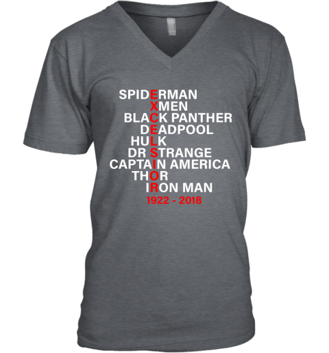 lv6i marvel excelsior stan lee 1922 2018 shirts v neck unisex 8 front dark heather