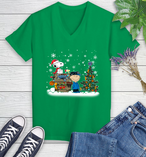 Orlando Magic NBA Basketball Christmas The Peanuts Movie Snoopy Championship Women's V-Neck T-Shirt 5