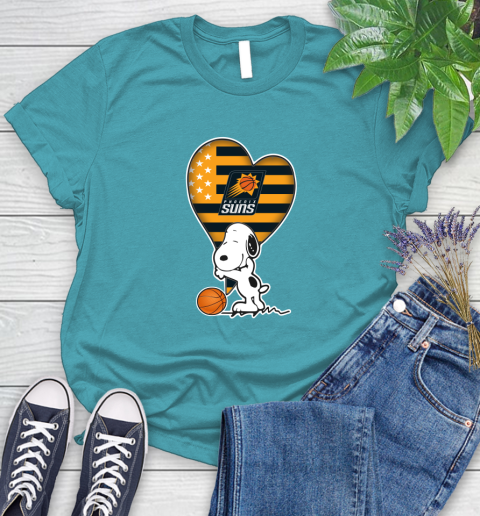 Phoenix Suns NBA Basketball The Peanuts Movie Adorable Snoopy Women's T-Shirt 12