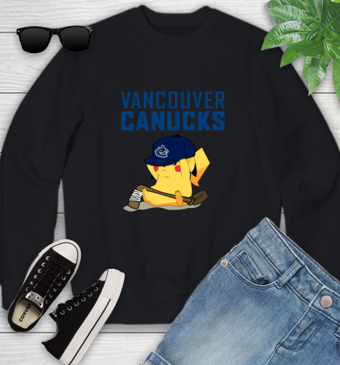 NHL Pikachu Hockey Sports Vancouver Canucks Youth Sweatshirt 2