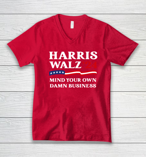 Harris Waltz 2024 Mind Your Own Damn Business V-Neck T-Shirt 5
