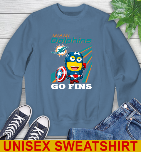 NFL Football Miami Dolphins Captain America Marvel Avengers Minion Shirt Sweatshirt 10