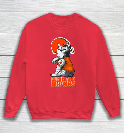 NFL Football My Cat Loves Cleveland Browns Sweatshirt 7