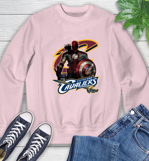 Cleveland Cavaliers NBA Basketball Captain America Thor Spider Man Hawkeye Avengers Sweatshirt 9