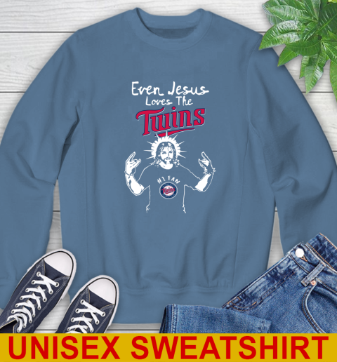 Minnesota Twins MLB Baseball Even Jesus Loves The Twins Shirt Sweatshirt 10