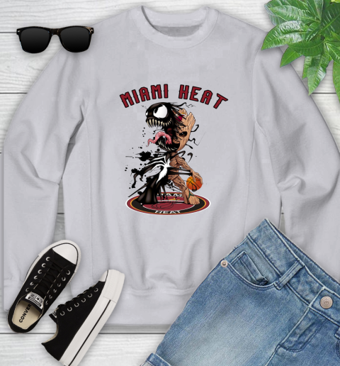 NBA Miami Heat Basketball Venom Groot Guardians Of The Galaxy Youth Sweatshirt 4