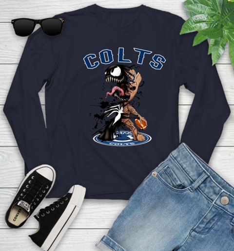 NFL Indianapolis Colts Football Venom Groot Guardians Of The Galaxy Youth Long Sleeve 3