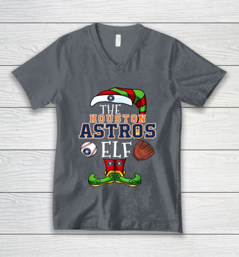 Houston Astros Christmas ELF Funny MLB V-Neck T-Shirt 4